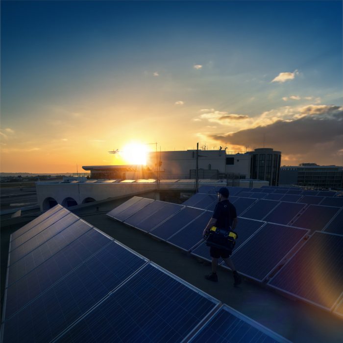 Some of the PV panels at Malta International Airport